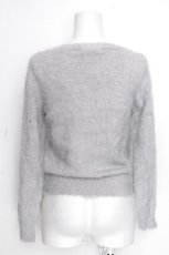 画像2: axes femme POETIQUE / ブローチ付シャギーニットカーディガン M グレー S-26-10-20-025-AX-TO-TE-ZS (2)