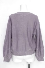画像2: axes femme / パールニットカーディガン  ラベンダー S-26-10-20-027-AX-TO-AS-ZS (2)