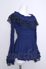 画像3: ATELIER PIERROT / Shirring princess sleeve blouse  紺 S-26-10-22-032-EL-BL-AS-ZS (3)
