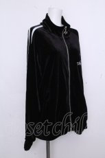 画像3: REFLEM / クロス刺繍ベロアジャージ  黒ｘ白 S-26-10-22-035-PU-CO-HR-ZS (3)