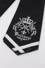 画像2: PUTUMAYO / ロゴ刺繍ネクタイ  黒ｘ白 S-26-10-22-005-PT-ZA-HR-ZS (2)