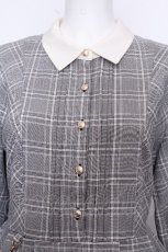 画像4: axes femme / チェーン付きバイカラーワンピース  グレー S-26-10-22-045-AX-TO-HR-ZS (4)