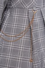 画像5: axes femme / チェーン付きバイカラーワンピース  グレー S-26-10-22-045-AX-TO-HR-ZS (5)