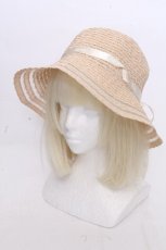 画像1: PINK HOUSE / ロゴリボンストローハット  オフ S-26-10-22-021-LO-AC-AS-ZS (1)