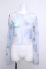 画像1: lilLilly / フォトメッシュプリントトップス  サックス S-26-10-22-025-LO-TO-AS-ZS (1)