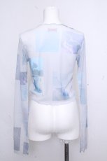 画像2: lilLilly / フォトメッシュプリントトップス  サックス S-26-10-22-025-LO-TO-AS-ZS (2)
