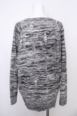 画像2: GLAD NEWS / スカルワッペンニット  黒ｘ白 S-26-10-24-025-PU-TO-HR-ZS (2)