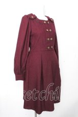 画像3: axes femme POETIQUE / 連ボタンデザインワンピース  ワイン S-26-10-24-036-AX-OP-AS-ZS (3)