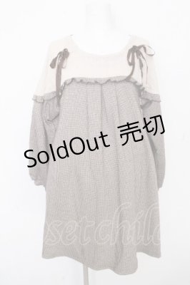 Preview of ヨーク切替千鳥柄カットチュニ  ブラウン