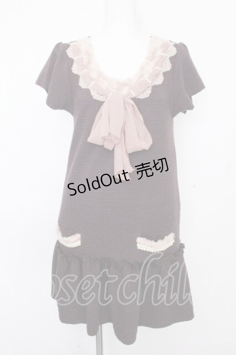 画像1: axes femme / ファー使い切替ワンピース  ブラウン S-26-10-24-049-AX-OP-AS-ZS (1)