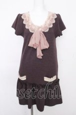画像1: axes femme / ファー使い切替ワンピース  ブラウン S-26-10-24-049-AX-OP-AS-ZS (1)