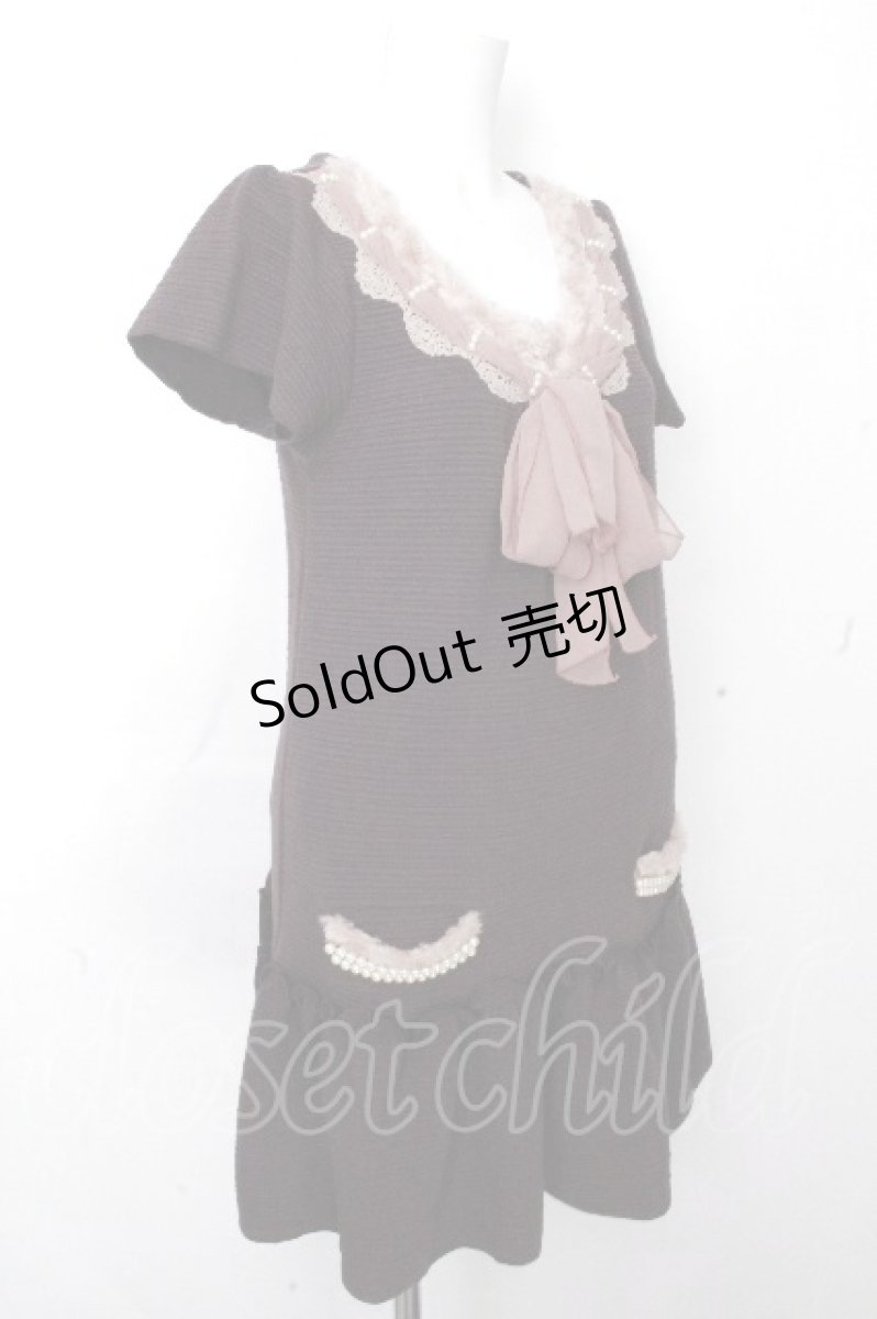 画像3: axes femme / ファー使い切替ワンピース  ブラウン S-26-10-24-049-AX-OP-AS-ZS (3)