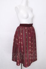 画像3: Fi.n.t / 縦花柄ギャザースカート  ワイン S-26-10-24-057-CA-SK-HR-ZS (3)