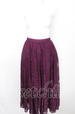 画像1: axes femme / オーナメントレーススカート  ワイン S-26-10-24-058-AX-SK-AS-ZS (1)