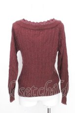 画像2: axes femme / レースVネックニット  ブラウン S-26-10-24-007-AX-TO-AS-ZS (2)