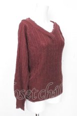 画像3: axes femme / レースVネックニット  ブラウン S-26-10-24-007-AX-TO-AS-ZS (3)