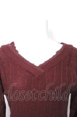 画像4: axes femme / レースVネックニット  ブラウン S-26-10-24-007-AX-TO-AS-ZS (4)