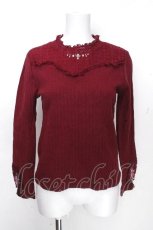 画像1: axes femme / 袖モチーフレースプルオーバー  ワイン S-26-10-24-008-AX-TO-AS-ZS (1)