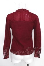 画像2: axes femme / 袖モチーフレースプルオーバー  ワイン S-26-10-24-008-AX-TO-AS-ZS (2)