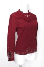 画像3: axes femme / 袖モチーフレースプルオーバー  ワイン S-26-10-24-008-AX-TO-AS-ZS (3)