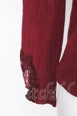 画像5: axes femme / 袖モチーフレースプルオーバー  ワイン S-26-10-24-008-AX-TO-AS-ZS (5)