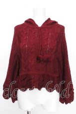画像1: axes femme kawaii / ポンチョ風ニットプルオーバー  ワイン S-26-10-24-009-AX-JA-AS-ZS (1)