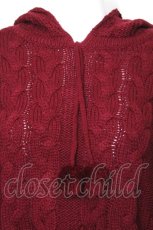 画像4: axes femme kawaii / ポンチョ風ニットプルオーバー  ワイン S-26-10-24-009-AX-JA-AS-ZS (4)