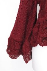画像5: axes femme kawaii / ポンチョ風ニットプルオーバー  ワイン S-26-10-24-009-AX-JA-AS-ZS (5)