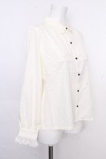 画像3: axes femme POETIQUE / 音符刺繍リボン付ブラウス  オフ S-26-10-24-002-AX-BL-AS-ZS (3)