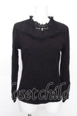 画像1: axes femme / 袖モチーフレースプルオーバー  黒 S-26-10-24-016-AX-TO-AS-ZS (1)