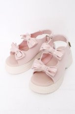 画像1: m petit by misako / AMNIダブルリボンサンダル L ピンク S-26-10-26-014-LO-SH-HR-ZS (1)