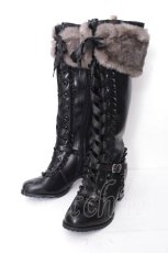 画像1: axes femme / レースアップロングブーツ L 黒 S-26-10-26-021-AX-SH-AS-ZS (1)