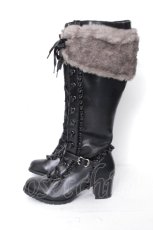 画像3: axes femme / レースアップロングブーツ L 黒 S-26-10-26-021-AX-SH-AS-ZS (3)
