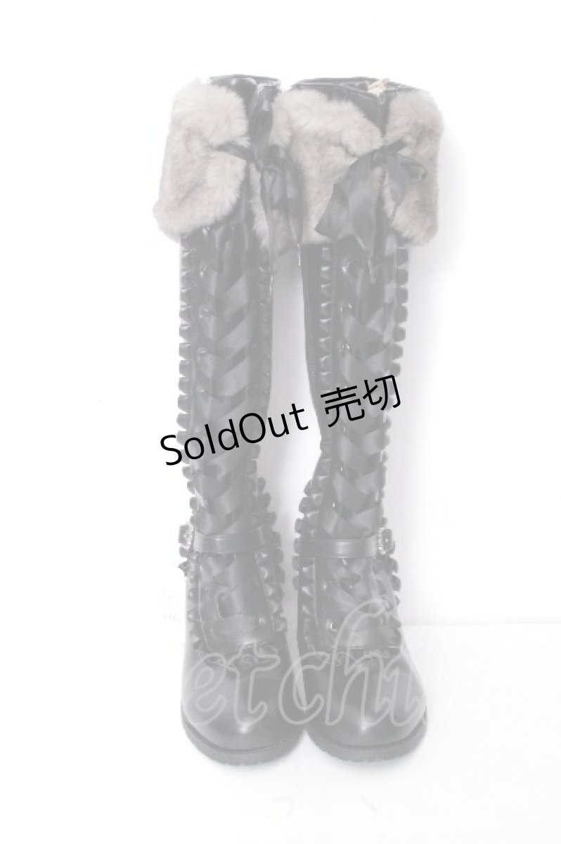 画像2: axes femme / レースアップロングブーツ L 黒 S-26-10-26-021-AX-SH-AS-ZS (2)