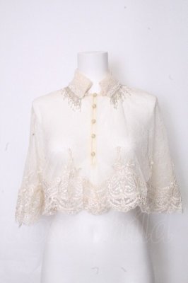 Preview of Lace Vintage Victorian Short Cape Shawl  ベージュ