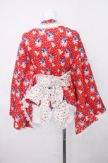 画像2: SOS MEME CLUB / Red Childish Kimono Yukata Tops  赤 S-26-10-26-031-LO-TO-HR-ZS (2)