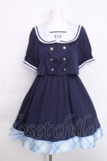 画像2: Amavel / エンブレム刺繍セーラーワンピース  紺 S-26-10-28-032-CA-OP-AS-ZS (2)