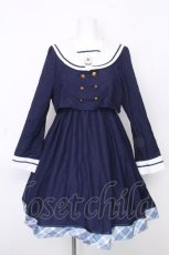画像1: Amavel / エンブレム刺繍セーラーワンピース  紺 S-26-10-28-033-CA-OP-AS-ZS (1)