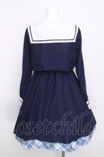 画像2: Amavel / エンブレム刺繍セーラーワンピース  紺 S-26-10-28-033-CA-OP-AS-ZS (2)