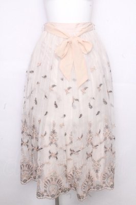 Preview of チュールカラー刺繍スカート  アイボリー