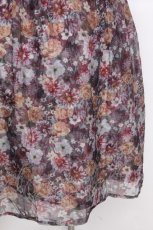 画像3: axes femme / 花柄ソフトオーガンジースカート  ワイン S-26-10-28-052-AX-SK-HR-ZS (3)