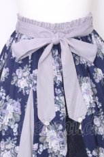 画像3: axes femme / ローズ柄切替ロングフレアスカート  紺 S-26-10-28-054-AX-SK-HR-ZS (3)