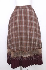 画像1: axes femme POETIQUE / チェック切替プリーツスカート  ブラウン S-26-10-28-055-AX-SK-HR-ZS (1)