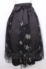 画像1: axes femme / スノークリスタル刺繍スカート  黒 S-26-10-28-059-AX-SK-HR-ZS (1)