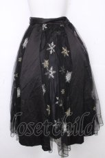 画像2: axes femme / スノークリスタル刺繍スカート  黒 S-26-10-28-059-AX-SK-HR-ZS (2)