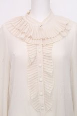 画像3: Jane Marple / プリーツフリルブラウス  オフ S-26-10-28-007-JM-BL-AS-ZS (3)