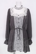 画像1: axes femme POETIQUE / ヴィンテージサテンブラウス  グレー S-26-10-28-013-AX-BL-HR-ZS (1)