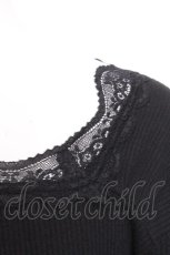 画像3: axes femme POETIQUE / デコルテレースリブカットソー  黒 S-26-10-28-017-AX-BL-HR-ZS (3)