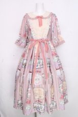 画像1: axes femme kawaii / ティティ×ベアファミリーワンピース  ピンク S-26-10-28-027-AX-OP-AS-ZS (1)