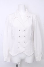 画像1: axes femme / コルセット風開襟ブラウス  白 S-26-10-29-005-AX-BL-HR-ZS (1)